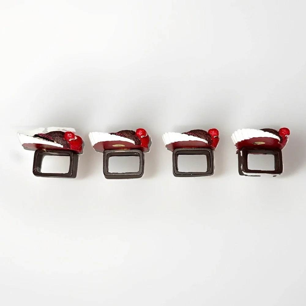 Vintage Turkey Napkin Rings Set of 4 Resin Thanksgiving Fall Harvest Table Decor